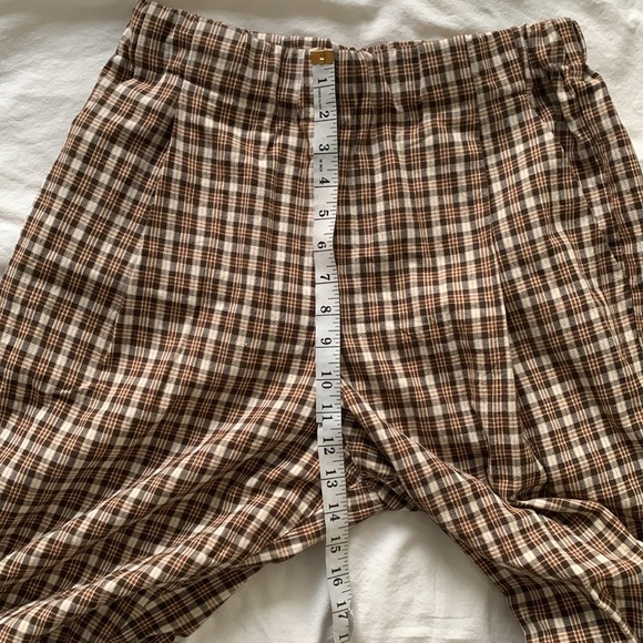 Handmade brown plaid wide leg trousers - Picture 6 of 7